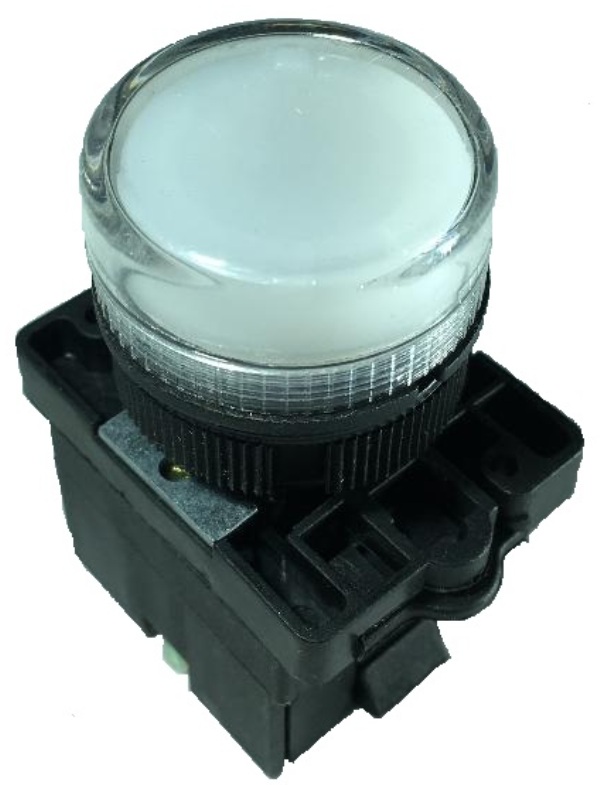 Lampa pilot de semnalizare prezenta tensiune alba 230V led 1W 40x30mm